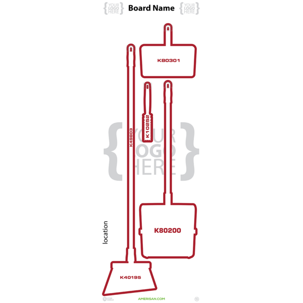Shadow Board with red outline shadows
